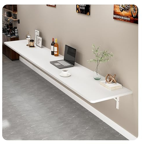 Table Drop-Leaf，Table Wall Writing Desk Pc Table，Wall Desk Fold Down，Wall Mounted Kitchen Dining，Table Folding Laundry Table，Study Table, Super Space Saving, Folding Table(White,140*40cm/55.1*15.7in)