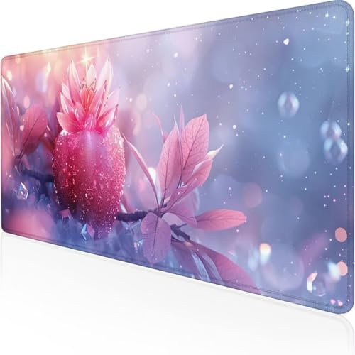 800 x 400 x 3mm Mouse Pad, per con Base in Gomma Antiscivolo, Scorrimento Facile, Resistente agli Schizzi, Materiali Durevoli, Portatile, Design Moderno Rosa Mela