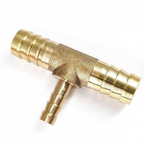 OZXZH 2 PCS 4 6 8 10 12 14 16 19mm Raccord de Tuyau réducteur en Laiton OD Raccord de répartiteur à 3 Voies en T(19-16-19mm)