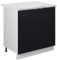 Vicco Meuble Bas sous-évier Fame-Line, Noir rayé, 80cm avec étagère, PT Marbre