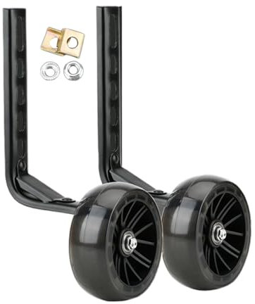 Generisch 2 Stück Kinderfahrrad Stützräder, verdickter Hartstahl, langlebig und zuverlässig, für Erwachsene, Stützräder aus Edelstahl, Schwarz, 16 Zoll