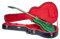Crossrock Custodia rigida in legno per chitarra 335 semi-hollow | Finitura scolpita Ocean Blue, interno in velluto rosso scuro, serratura – Serie Relief Premium