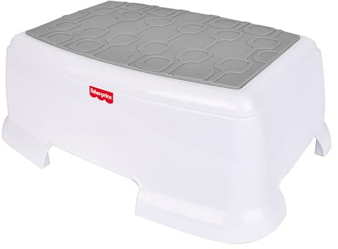 Fisher-Price Sgabello per bambini, con parte superiore testurizzata antiscivolo, base ampia e stabile, leggero per imparare a usare il vasino per bambini, sgabello da bagno e lavandino per i più