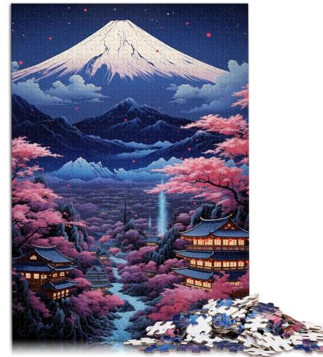 Puzzle 1000 Teile für Erwachsene. Wunderschöne Nachtansicht des Mount Fuji. Denksportspiel. Geschenk zum Geburtstag. 10,27 x 14,96 Zoll. Für Teenager ab 14 Jahren.