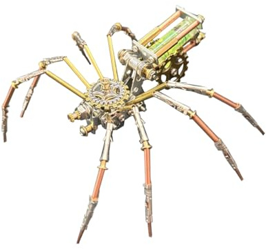 Funwetrike 3D Metall Puzzle Kit, 3D Steampunk Mechanische Spinne Puzzle-Modell, Geschenke für Erwachsene zum Bauen (Bausatz-Version/132PCS)