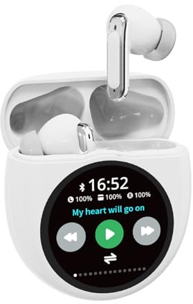 Touch Screen Active Noise Cancelling Earbuds Wireless Bluetooth In Ear Headphones ANC ENC Noise Cancelling Earphones with Portable Bluetooth Speaker Wireless Smart Screen Ear Buds for iPhone Android