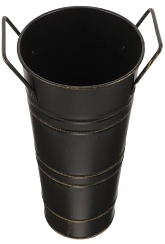 PERSELOSO Fioriera Ferro Con Manico Secchiello Decorativo Per Piante Stile Rustico Vaso Versatile Per Balcone e Interni Design Elegante e Resistente Per Casa e Ufficio