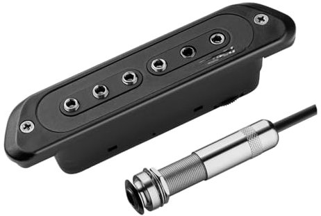 Micros Guitare Acoustique Micro de rosace de guitare acoustique à double bobinage passif magnétique sans trou