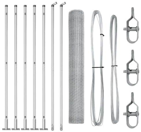 vidaXL Fence Post Silver, Garden and Terrace Fencing, Rectangular Metal Posts, Modern Outdoor Barriers, Property Boundary Marker Installation