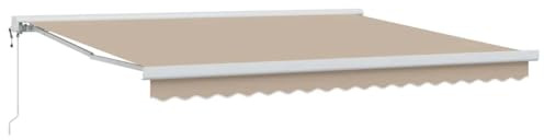 vidaXL Einziehbare Markise Beige 400 x 300 cm Stoff und Metall, Moderner Garten-Sonnenschutz, rechteckig, ausziehbar, robuster Schatten, stylisches Outdoor-Zelt für Terrasse und Patio