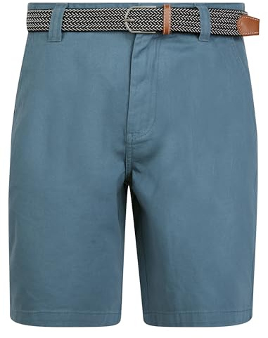 Kensington Eastside Men's Cotton Twill Casual Chino Shorts with Woven Belt