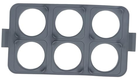 Egg Ring Tray Griddle Egg Ring Tray Silicone Pancake Ring with 6 Detachable Egg Rings for Sandwich Pancake