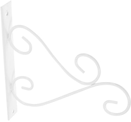 VICASKY Retro Wandhaken aus Schmiedeeisen Weiß mit Schrauben Vintage Blumenampel und Kerzenhalter für Balkon Garten Küche Robust und Vielseitig für Innen und Außenbereich S