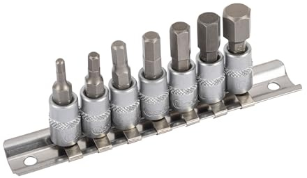 Condor Werkzeug 14227 | Bit-Stecknüsse Set | 7-teilig | 1/4 | Innensechskant Nuss Satz | 3-10 mm | Profi Werkzeug für Werkstatt und Heimwerker