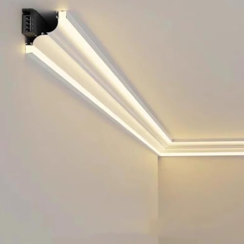 Indirekte LED-Beleuchtung Für Deckenleisten, LED-Diffusor Für Sockelleisten Mit Transformator Für Decke, Boden, Wand, Wall Washer/Sockelleiste(White light,1m/3.3ft)