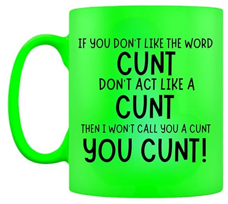 Wanky Candles If You Don't Like The Word Cunt Neon Green - CMUG119 | Office Banter,Funny Sarcastic Attitude Humour , For Him or Her