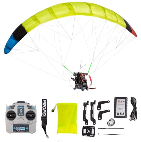 ENGINEMECH 2.4G Ferngesteuertes Gleitschirm Paragleiter Modell, RC Electric Stunt-Flug-Gleitschirm, Faltbare Flügel aus Nylon, 100cm Spannweite, Geschenk für Flieger Enthusiast