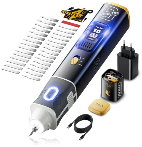 GJMYNSI Kabelloser Ultrasonic Cutter, 40 kHz Arbeitsfrequenz, 30 Watt Hochleistung, 1000 mAh Akku mit USB-Ladekabel, LCD-Bildschirm, für 3D-Modelle, Leder, Holz