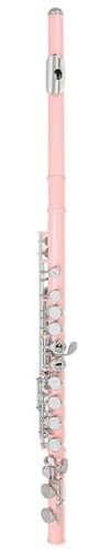 Flöte, 16 Geschlossene Löcher C-Taste Flöte Konzertflöte Holzblasinstrumente Querflöte Mit E-Taste(Pink)