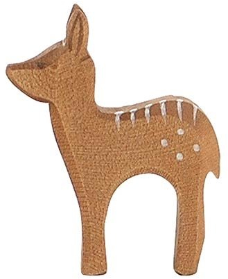 Ostheimer 15353 Hirschkalb stehend aus Holz aus der Serie Tierfigur - Wald und Flur Länge 6,5cm x Höhe 8,0cm x Breite 2,0cm