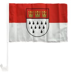Flaggenfritze® Deutschland Stadt Köln Autofahne 30 x 43 cm – Autoflagge für Autokorso, Public Viewing, Sportevents und Deko