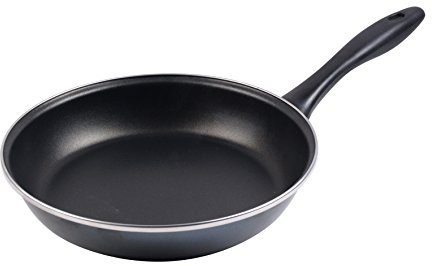 MAGEFESA Glass - Sartén 22cm de acero vitrificado exterior negro cristal. Antiadherente bicapa reforzado, aptas para todo tipo de cocinas, especial inducción. 50% de ahorro energético.