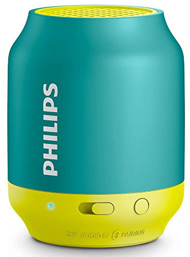 Philips BT50A/00 tragbarer kabelloser Bluetooth Lautsprecher (2 Watt) türkis/neongelb