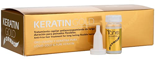 Tahe Botanic Keratin Gold Formas Ampollas con Oro Líquido y Queratina Pura para un volumen y forma perfectos, 10 x 10 ml