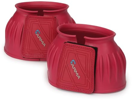 Shires Arma Overreach Bell Boots - 6mm Rubber Shock Absorbing Double Touch-Close - Multiple Sizes Pink/Cob