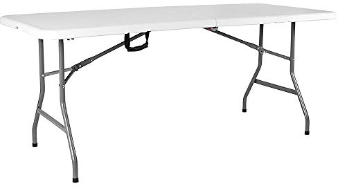 AmazonBasics Hochleistungsbock Picknick Klapptisch Silber, 6 Fuß