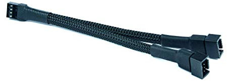 Shakmods 4pin PWM Black Sleeved Fan Y Splitter Extension Cable 20cm
