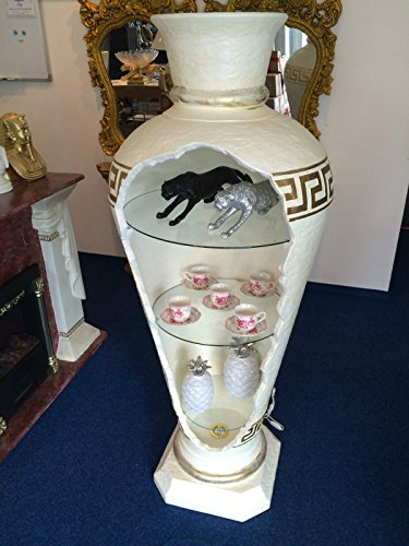 Vitrine Amphore Vase Vasen mit Licht Regal Glasregal Bodenvase 6851 K108