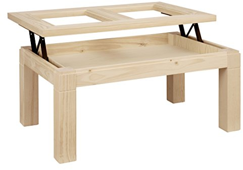 ojemar International Table basse Tokio T. Verre relevable 110 x 70 cm Pieds démontables.
