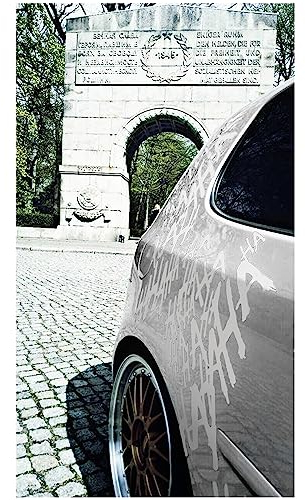 Finest Folia Grafik Schriftzug Hahaha Groß Joker Batman Aufkleber Sticker Tuning Folie KX029 (Matt Weiß 011)