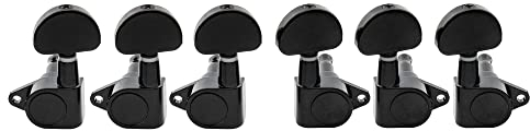 Musiclily 3L3R Gitarren Mechaniken Stimmwirbel Machine Heads Tuning Pegs für E-Gitarre Folk Akustikgitarre, Schwarz Half Moon Knopf