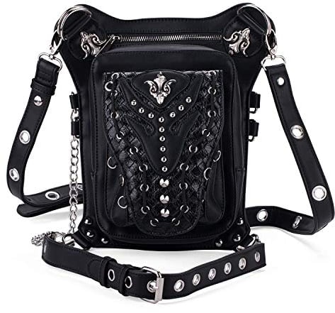 Segater™ Gothic Steampunk Gürteltasche, Männer Frauen Mehrzweck Taktische Drop Bein Arm Tasche Punk Sport Tactical Hip Bag Pack Taille Gürteltaschen Wanderrucksäcke Tasche
