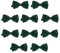 DonDon Lot de 10 Noeud papillon pour homme 12 x 6 cm avec crochet déjà lié et réglable, Vert Foncé, Taille unique