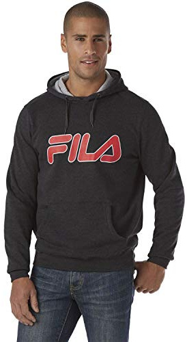 Fila Felpa con cappuccio da uomo con logo grafico con tasca frontale in pile pesante Blk H M, Erica Nera, M