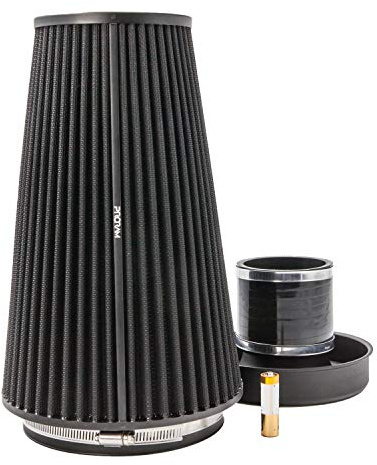Ramair Performance Pleated Extra Large Cone Air Filter with 76mm OD Neck & Silicone Coupling