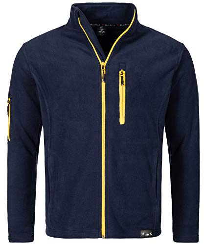 Rock Creek Herren Fleece Jacke Outdoor Wanderjacke Pullover Full Zip Hoodie Herrenjacke Fleecejacke Winterjacke Strickjacke Strickfleecejacke H-197 Navy 5XL