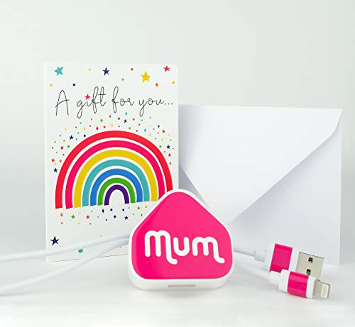 Phone Personalised Label Sticker Custom Gifts Stocking Filler Self Adhesive for Phones Compatible with iPhone Charger Stickers Tablets Decal Set Plug ONLY & Cable NOT Included Comes in A Gift Card