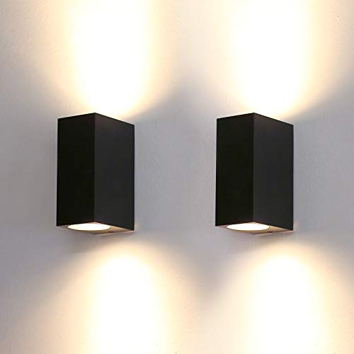 HLFVLITE Außenleuchte Wand GU10 Wandlampen 2 Stück Up and Down Leuchten Aussen Aluminium, IP44 Wasserdichte Wandleuchte Garten Terrasse