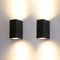 HLFVLITE Außenleuchte Wand GU10 Wandlampen 2 Stück Up and Down Leuchten Aussen Aluminium, IP44 Wasserdichte Wandleuchte Garten Terrasse