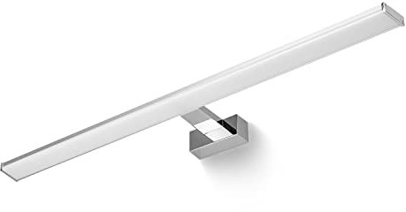 Popp- Aplique LED de Espejo para Baño Instaracion en Pared 78CM 220V 15W Luz neutra 4000K Prueba de Agua IP44 Aluminio Cromado y PC Blanco (4000K, 15W)