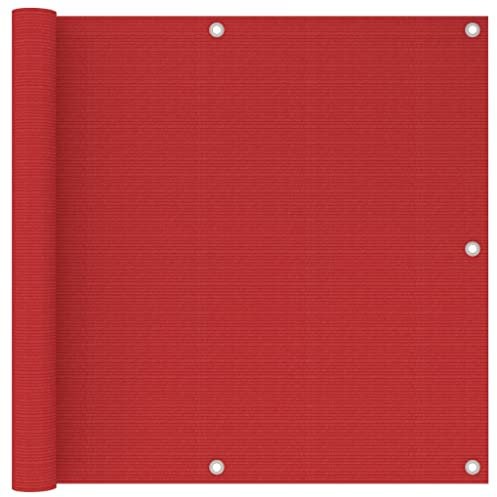 vidaXL Ecran de Balcon Brise-Vue Brise-Vent Store de Jardin Ecran de Protection Ecran d'Intimité Jardin Extérieur Rouge 90x500 cm PEHD