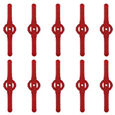 10 Pezzi Lama di Ricambio Tagliabordi, Lama in Plastica per Tosaerba, Lame per Tosaerba da Giardino, Lame di Ricambio in Plastica, Funziona alla Grande su tagliabordi/Erbacce(Rosso)