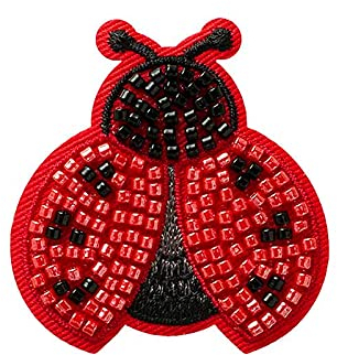 Mono Quick 1418x Tier Applikation mit Perlen, Bügelbild, Marienkäfer, Kuh, Zebra (14188 - Marienkäfer mit Perlen)