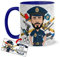 Kembilove Tazas Desayuno con Caricaturas Personalizadas y Nombre – Tazas de café Personalizadas Aquí bebe el Mejor Policía Nacional del Mundo – Regalos originales Profesiones