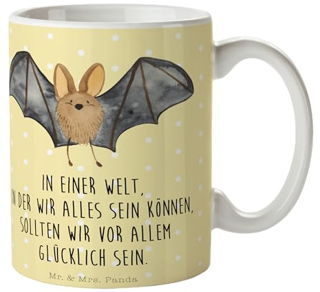 Mr. & Mrs. Panda Tasse Fledermaus Flügel - Geschenk, Cappuccino Tassen, Teebecher, lustige Sprüche, Tiere, Kaffeebecher, Tiermotive, Kaffeetassen,