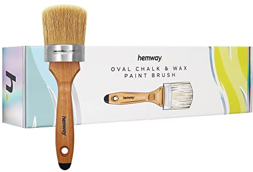 Hemway Premium Handmade Oval Chalk, Lacquer & Wax Paint Brush | Ideal for Painting or Waxing Furniture, Walls, Ceiling, Cupboard, Wood & Floors | DIY Tool for Upcycling or a Shabby Chic Finish
